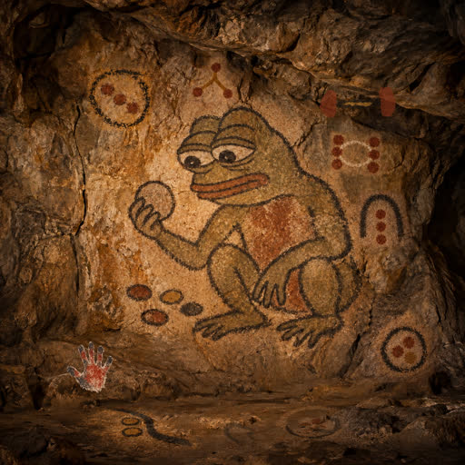 The Branching Trail: An ochre trail branches between three stones, tracing transfers through a bounded window.
