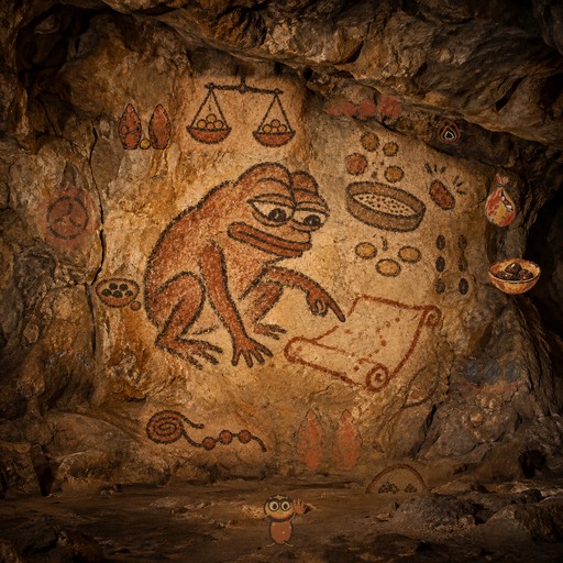 Pepe’s Open-Handed Reserve: Pepe raises a five-digit hand beside the cave’s quiet reserve.
