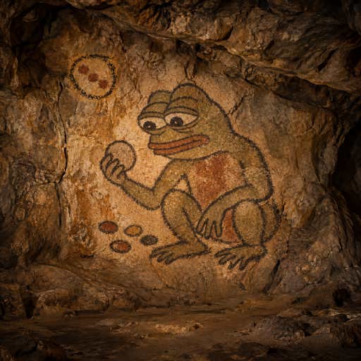 Guarded Pebble Trail: A charcoal loop guards a short pebble trail as Pepe checks each transfer.