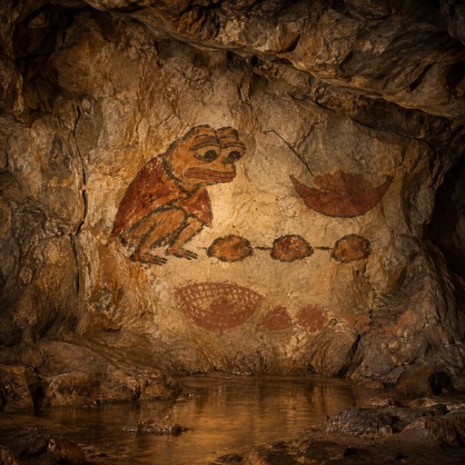 Pepe lights the failed read before trusting the next stone.