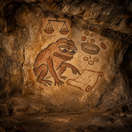 Pepe weighs a scroll’s promises before granting tokens or paying its cost.